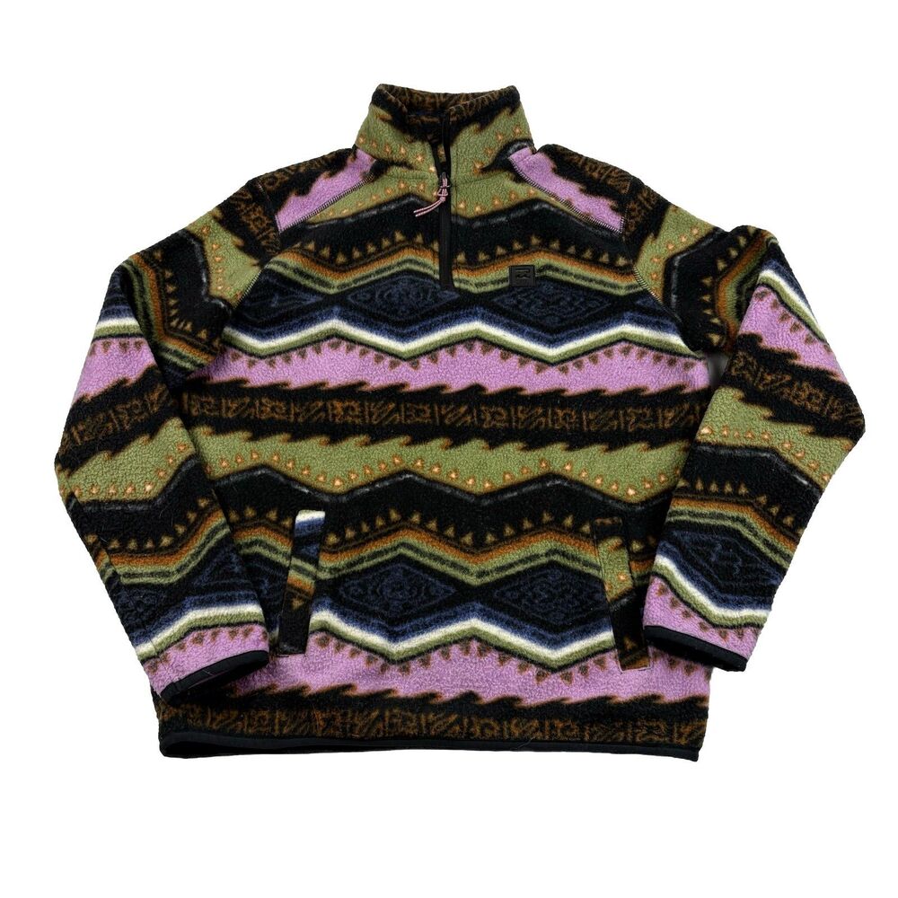 Billabong Adventure Division Fleece 1/4 Zip All Over Print Aztec Womens XS